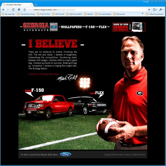 Ford's Georgia Saturdays Microsite