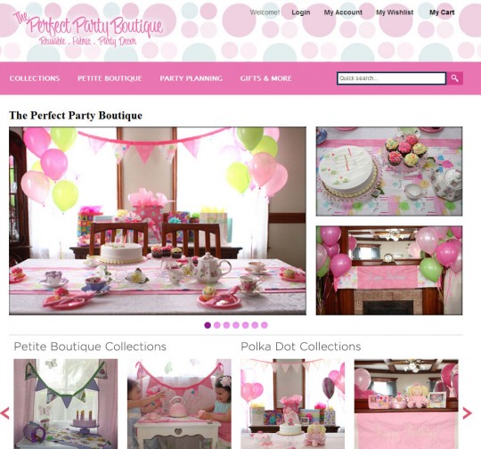 The Perfect Party Boutique E-Commerce Website